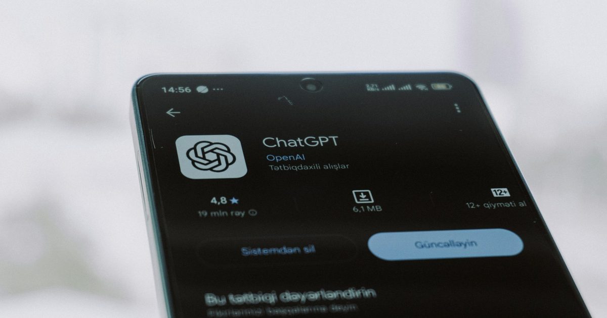 The ChatGPT app open on a phone screen